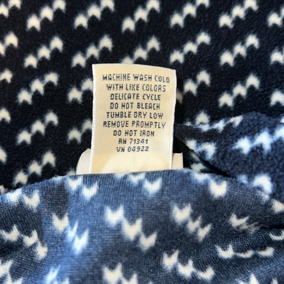 LL Bean Long Sleeve Light Fleece Womens 1/4 Zip Blue & White Pullover 1049 - Picture 5 of 5